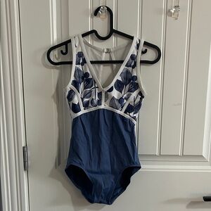 Blue and white Dance Bodysuit